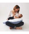 Maman et bébé avec le coussin de maternité et d'allaitement éponge Bleu / Sky