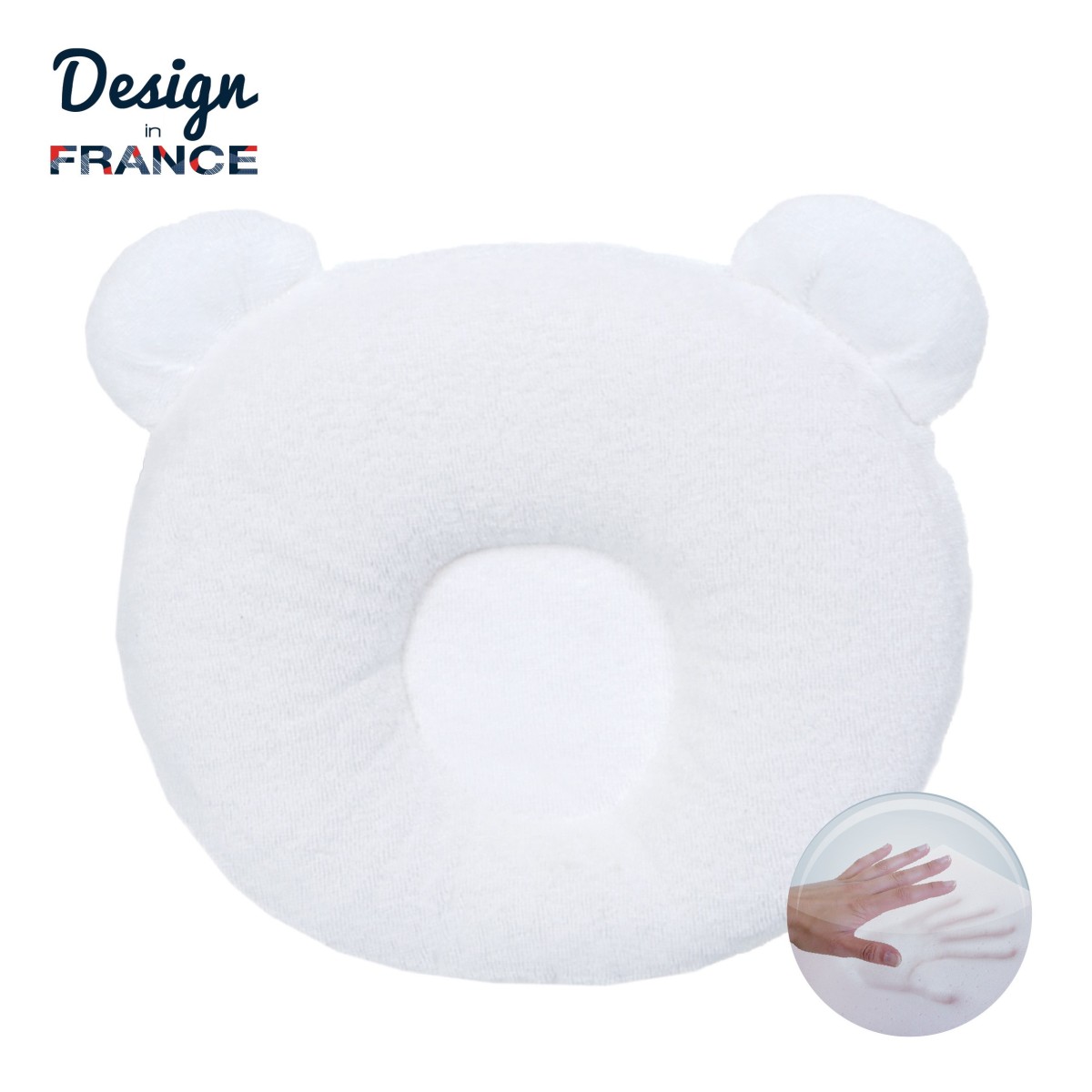 P'tit Panda pillow 21x19cm White
