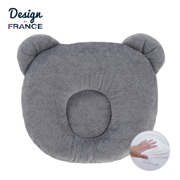 P'tit Panda Pillow 21x19cm Dark Grey