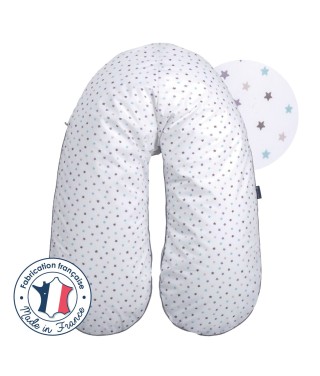 Coussin de maternité polyester coton blanc/étoiles
