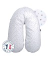 Coussin de maternité polyester coton blanc/étoiles multicolores