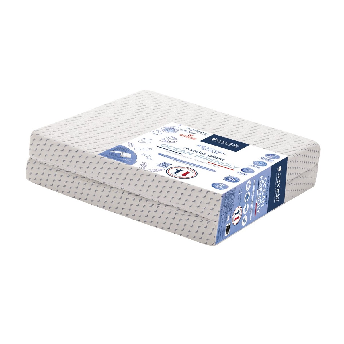 Ocean Friendly Folding Mattress, Removeable Cover 60 x 120 cm