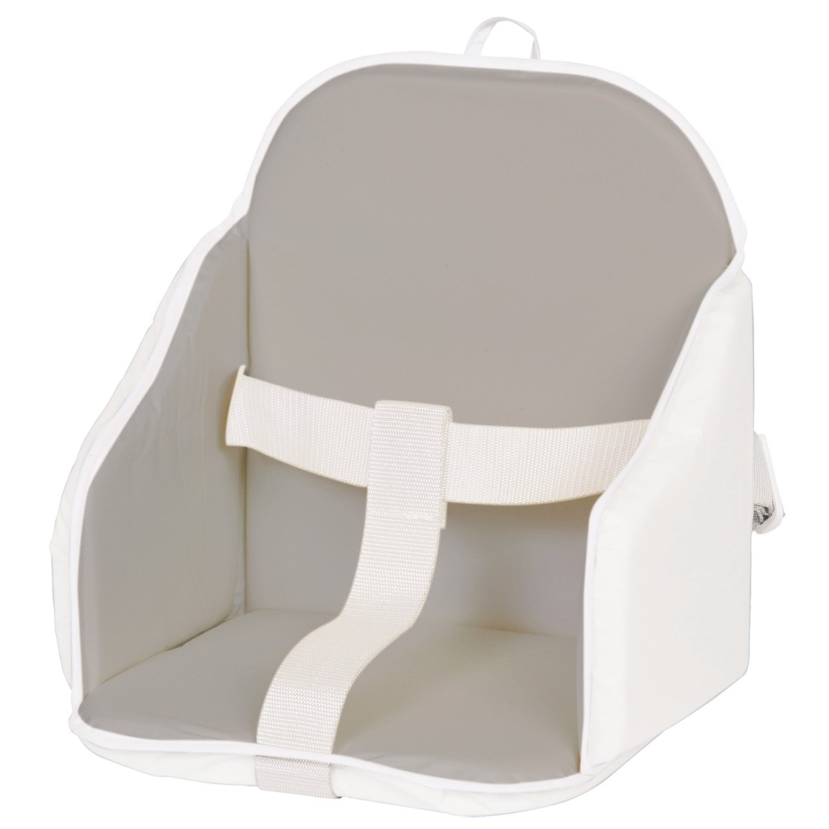 Coussin de chaise PVC avec sangles gris/blanc
