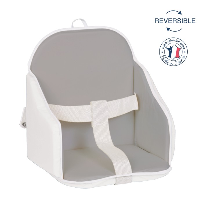 Highchair cushion in pvc with straps Grey / white