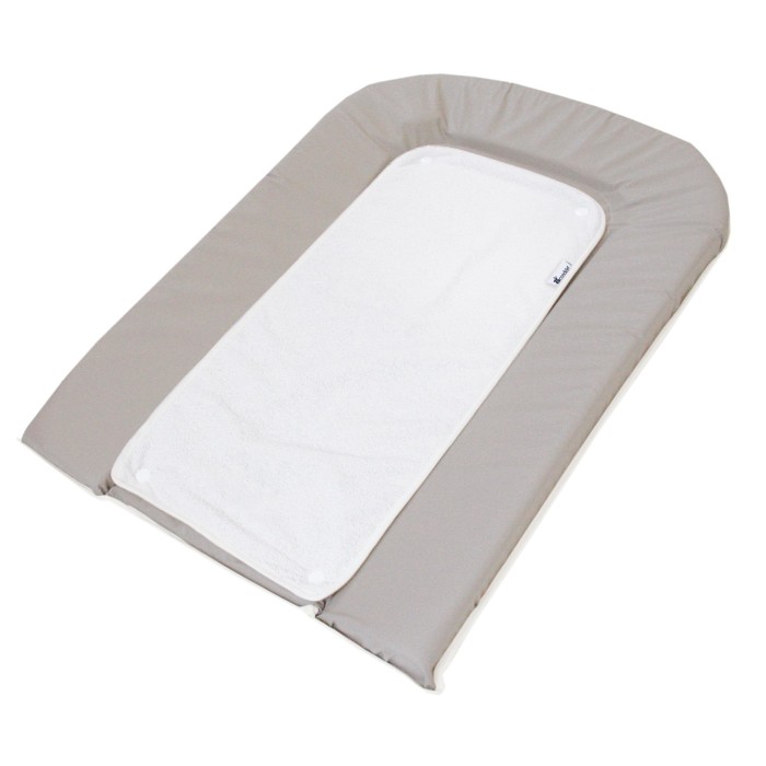 Matelas à langer PVC gris + 2 éponges pressionnées blanches