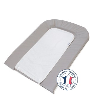 Matelas à langer PVC gris + 2 éponges pressionnées blanches