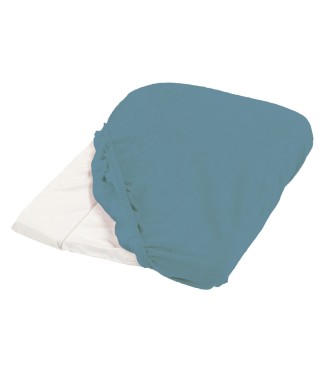 Housse de matelas à langer éponge 50x75cm bleu canard