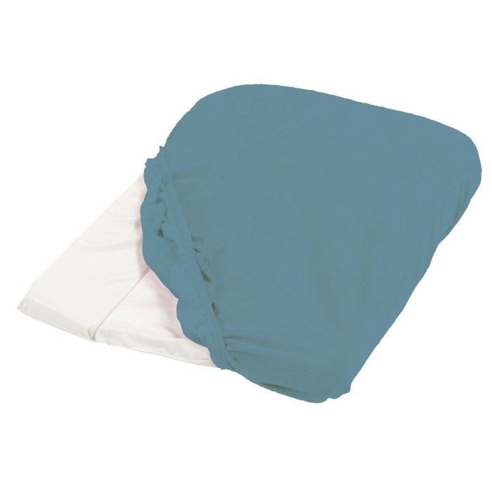 Housse de matelas à langer éponge 50x75cm bleu canard