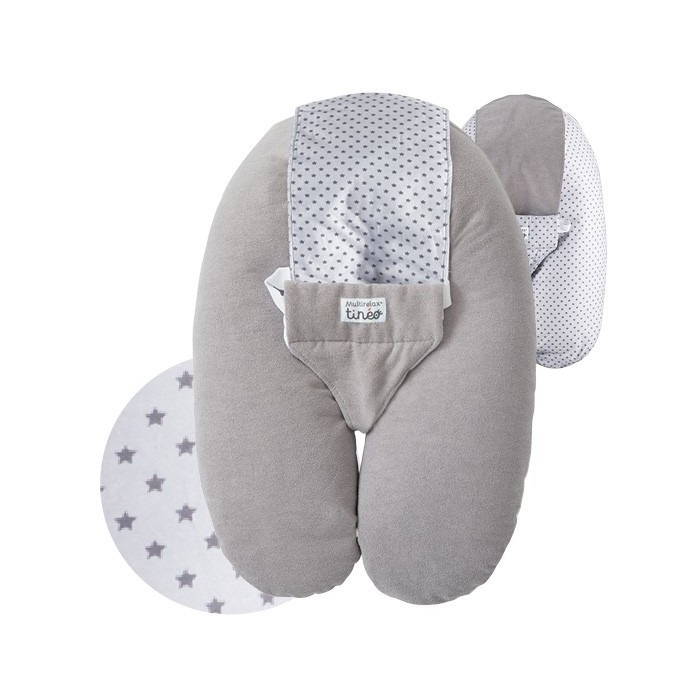 Maternity and breastfeeding Pillow - Multirelax - Grey / Stars