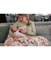 Coussin de maternité et d'allaitement Multirelax jersey rose nude/floral