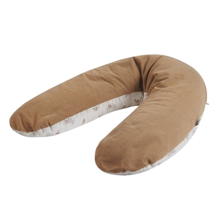 Coussin de maternité et d'allaitement éponge microfibre noisette