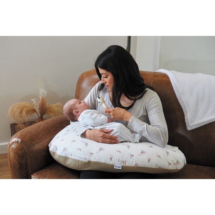 Coussin de maternité et d'allaitement éponge microfibre noisette