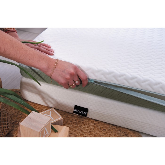 Matelas bébé 70x140cm Aloé Vera déhoussable 360°