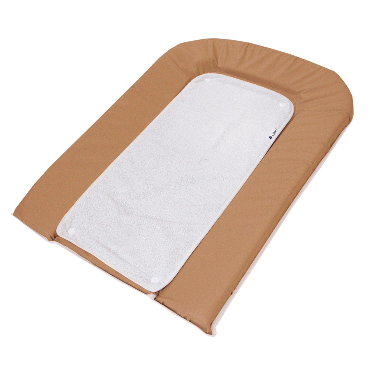 PVC Changing Mat brown sugar + 2 White Terry Towels With Press Studs