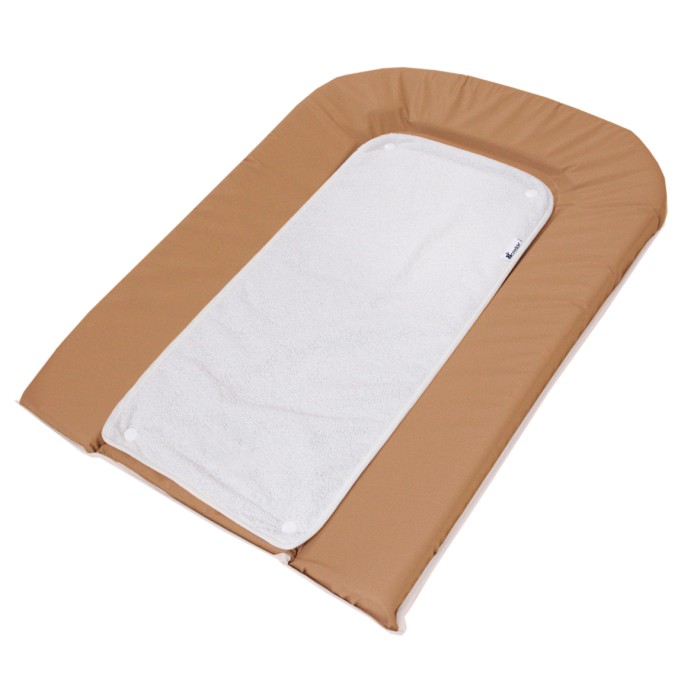 Matelas à langer PVC cassonade + 2 éponges pressionnées blanches