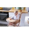 Coussin de chaise haute bébé tissu réversible camel/rayé