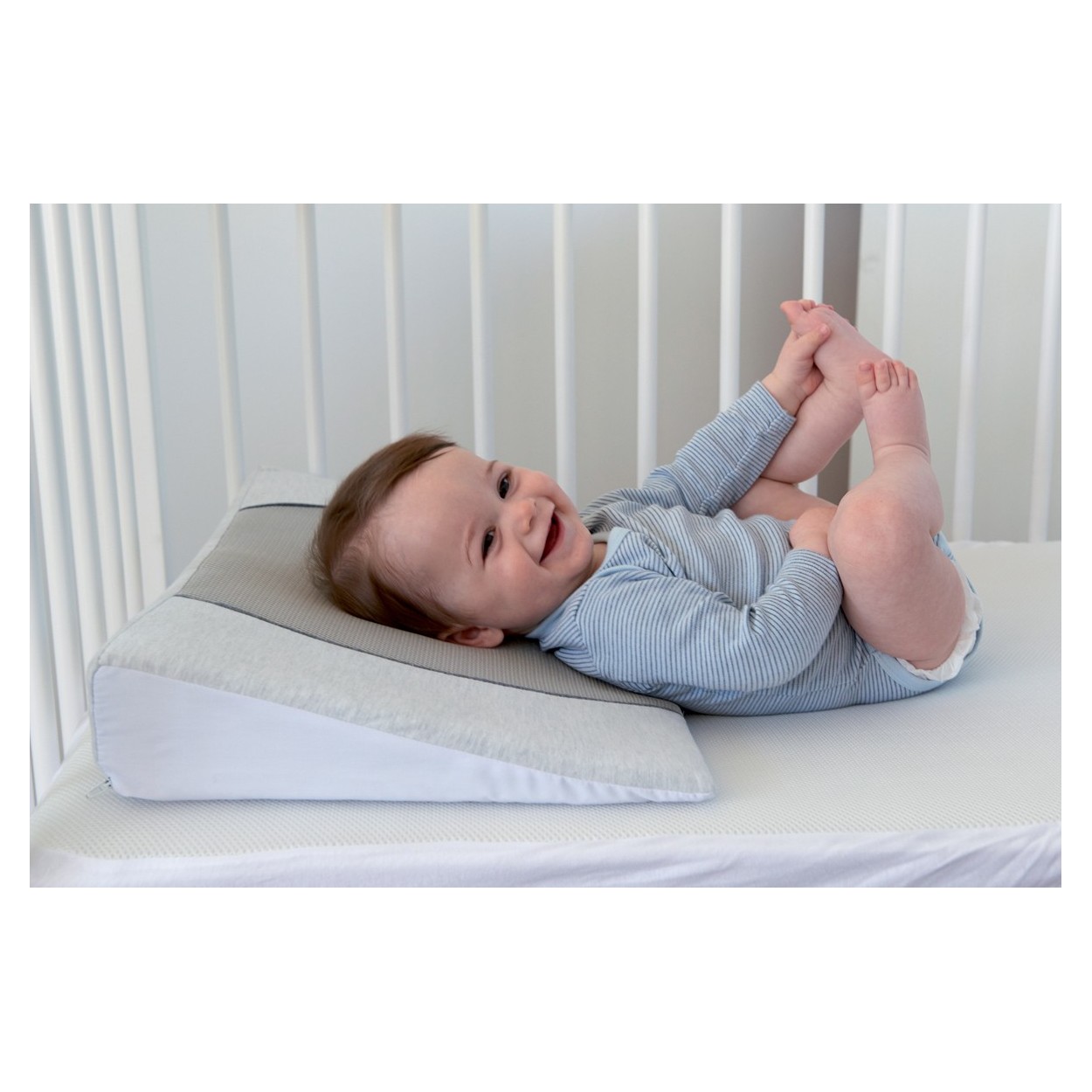 Roba Plan Incliné Bébé 100% Coton Ventilé 60x35 Cm - Coussin Cunéiforme Déhoussable