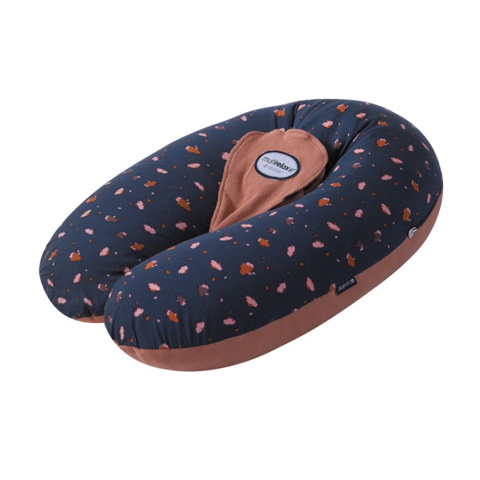 Maternity and Nursing Pillow - Multirelax - Caramel & Blue / Flowers