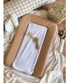 PVC Changing Mat brown sugar + 2 White Terry Towels With Press Studs