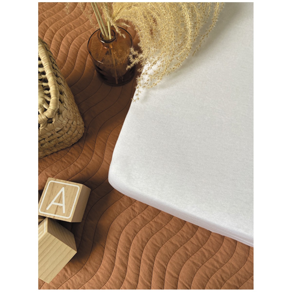 Zen Towelling mattress protector 60x120cm White