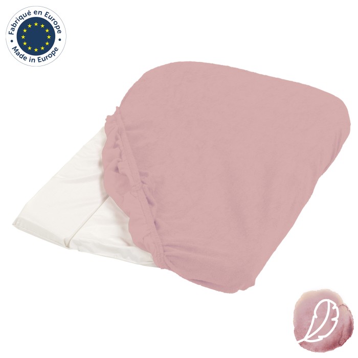 Housse de matelas à langer éponge 50x75cm vieux rose