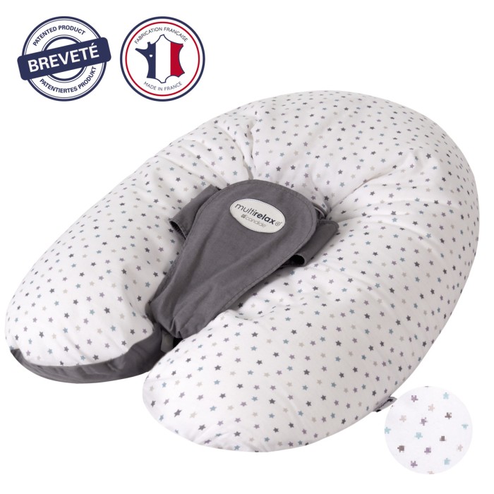 Coussin de maternité et d'allaitement Multirelax étoiles multicolores