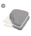 Lot de 2 housses de matelas à langer gris foncé