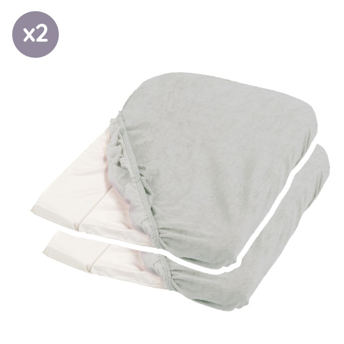 Lot de 2 housses de matelas à langer gris clair