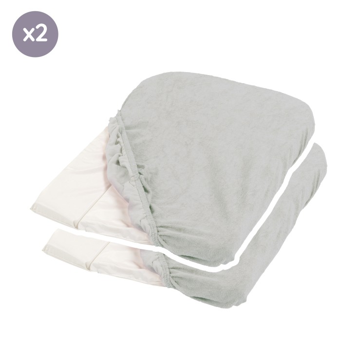 Set of 2 Changing Mat Covers Light Grey