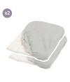 Lot de 2 housses de matelas à langer gris clair