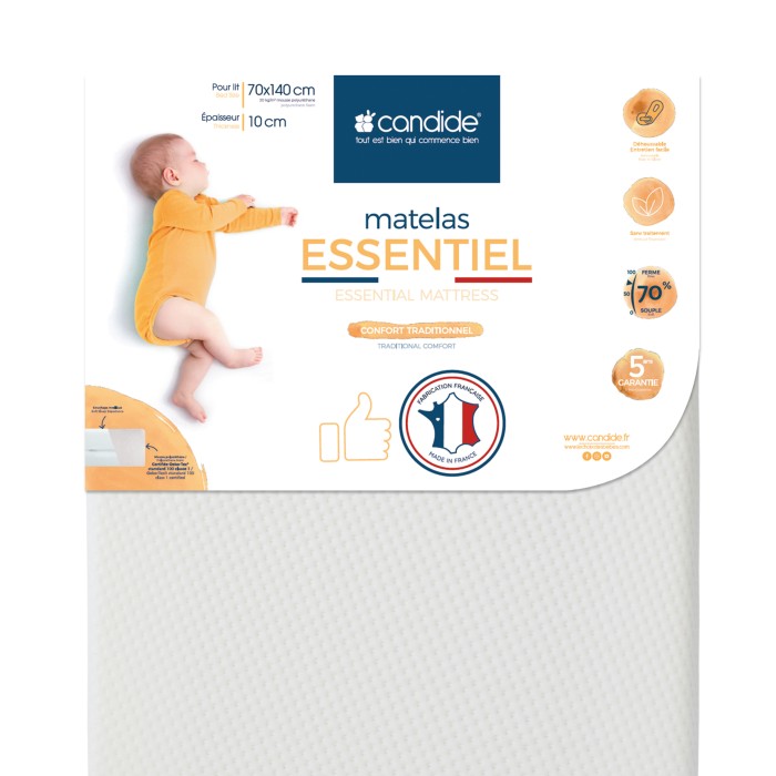 Matelas bébé Essentiel déhoussable 60x120cm