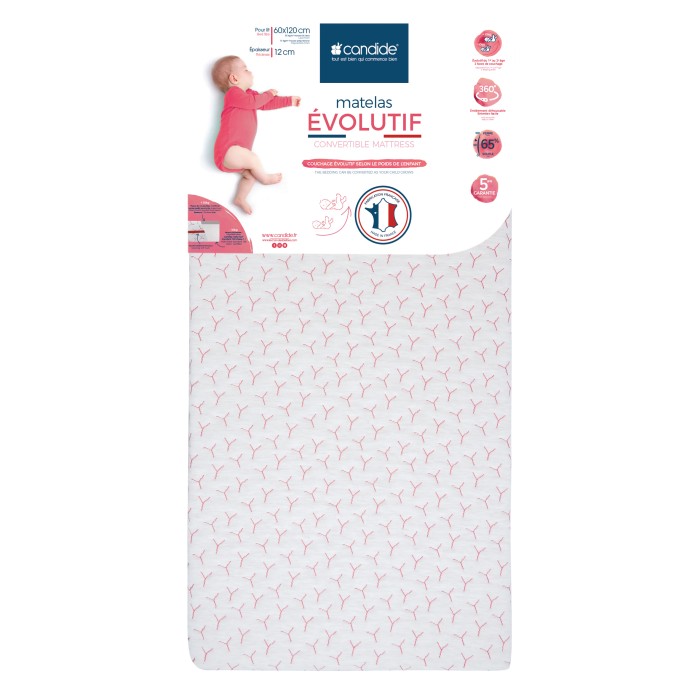 Convertible Mattress With Removable Cover 360° for Bed 60x120cm