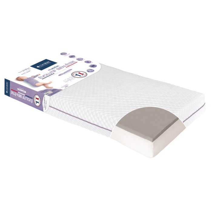 Convertible well/being mattress with removable cover for bed 70x140cm