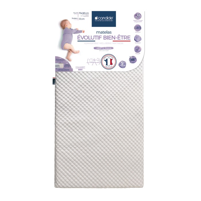 Matelas bébé Évolutif bien-être déhoussable 70x140cm