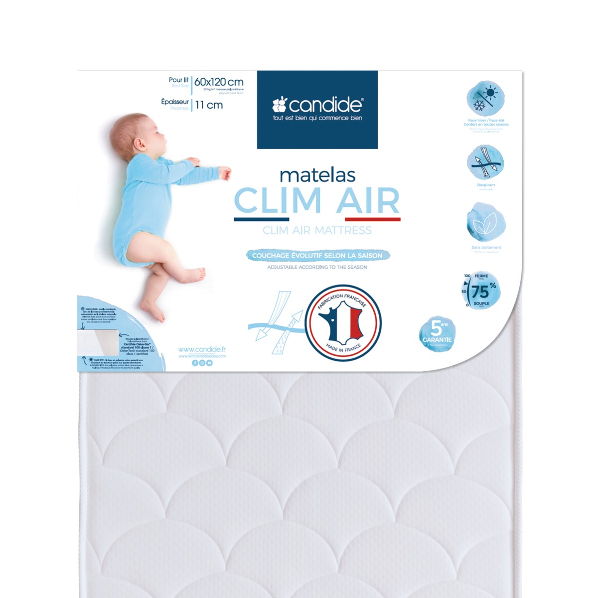 Clim Air + Mattress for bed 60x120cm