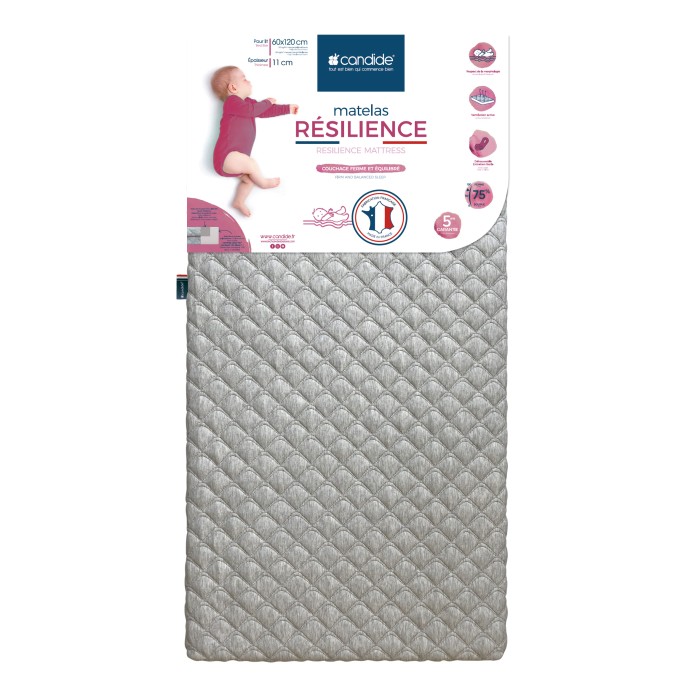 Matelas bébé résilience déhoussable 60x120cm