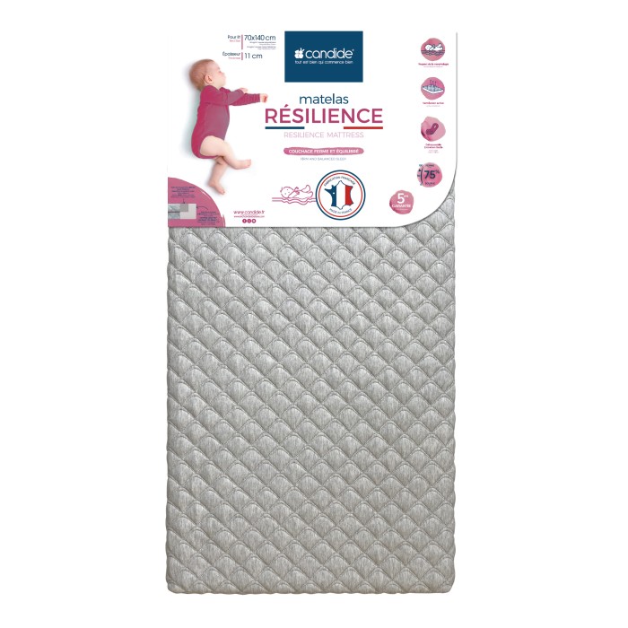 Matelas bébé résilience déhoussable 70x140cm