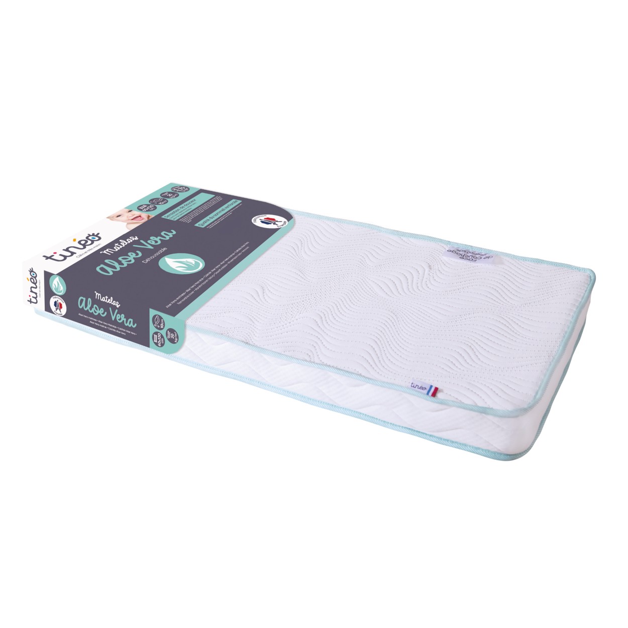 Materasso Tinéo Thermo Confort 60x120x10 Cm - In Schiuma Poliuretano Con Fibra Coolmax - Prodotto In Francia Per Bambini - 4