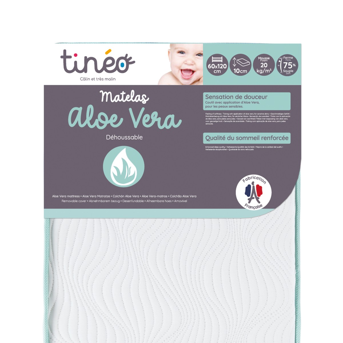 Matelas Aloe vera 60x120x10 cm