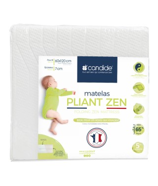 Zen 2-part folding baby mattress with removable cover 60x120cm