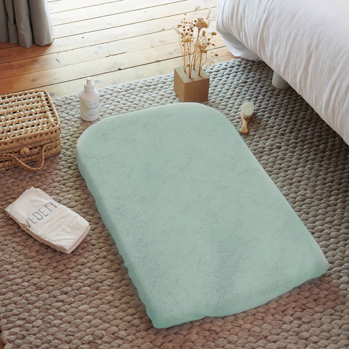 Lot de 2 housses de matelas à langer Tinéo vert sauge