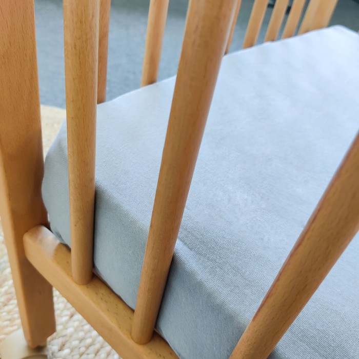 Drap housse Gris Jersey coton 60x120cm