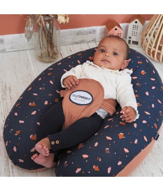 Coussin d'allaitement et de grossesse 3en1 Multirelax jersey fleurs/cassonade