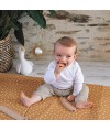 Matelas bébé pliant Candide 3 parties 60x120cm camel fleuri