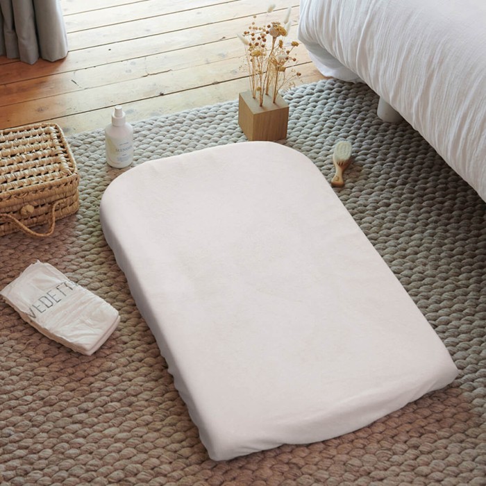 Housse de matelas à langer Candide blanc éponge  50x75cm