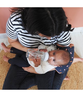 Breast Feeding Armband - Caramel & Blue / Flowers