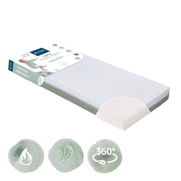 Matelas bébé aloé vera entièrement déhoussable 60x120cm