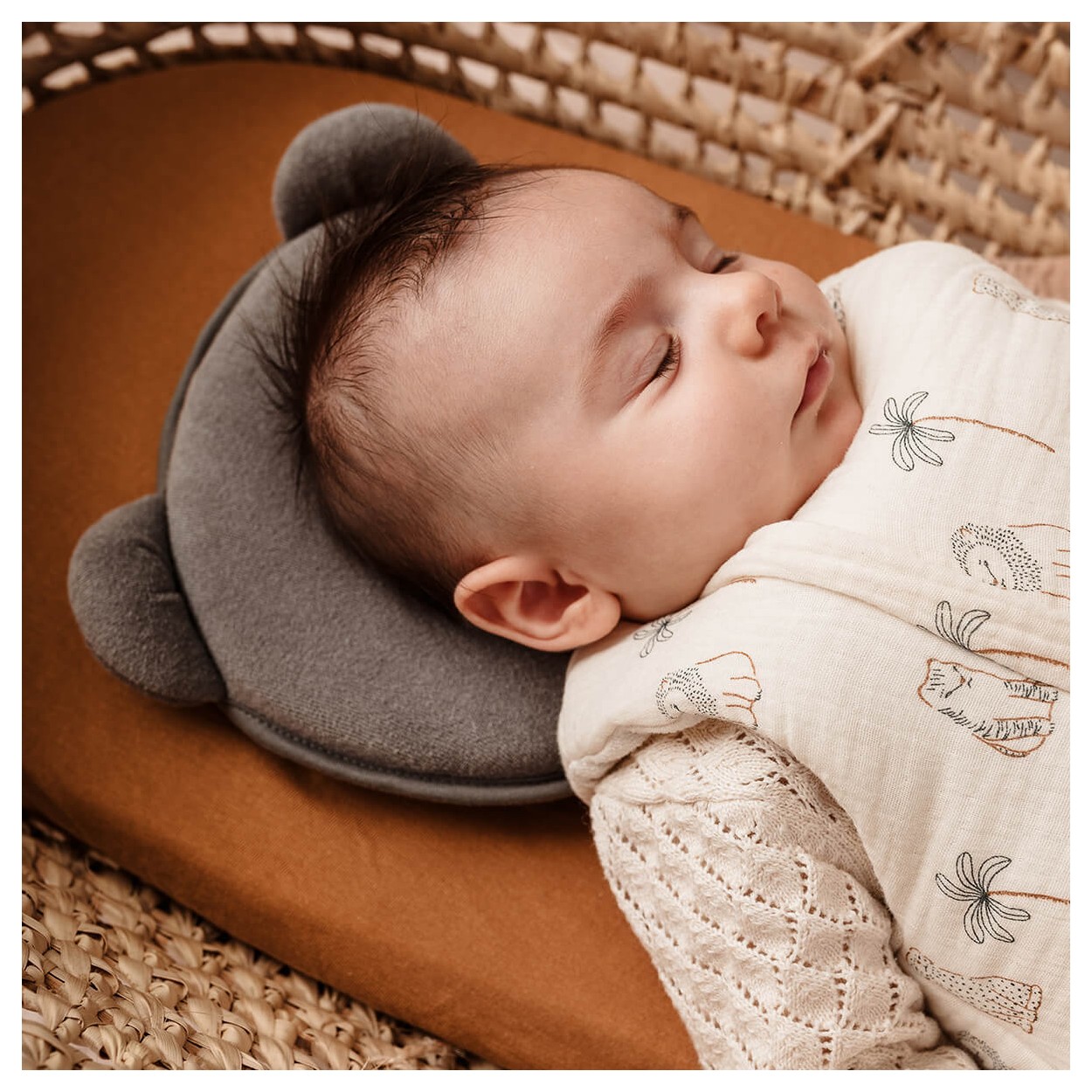Coussin Cale-Tête Bébé P'tit Panda Léopard - Mousse Mémoire De Forme - Pour Garder La Tête Bien Ronde Dès La Naissance