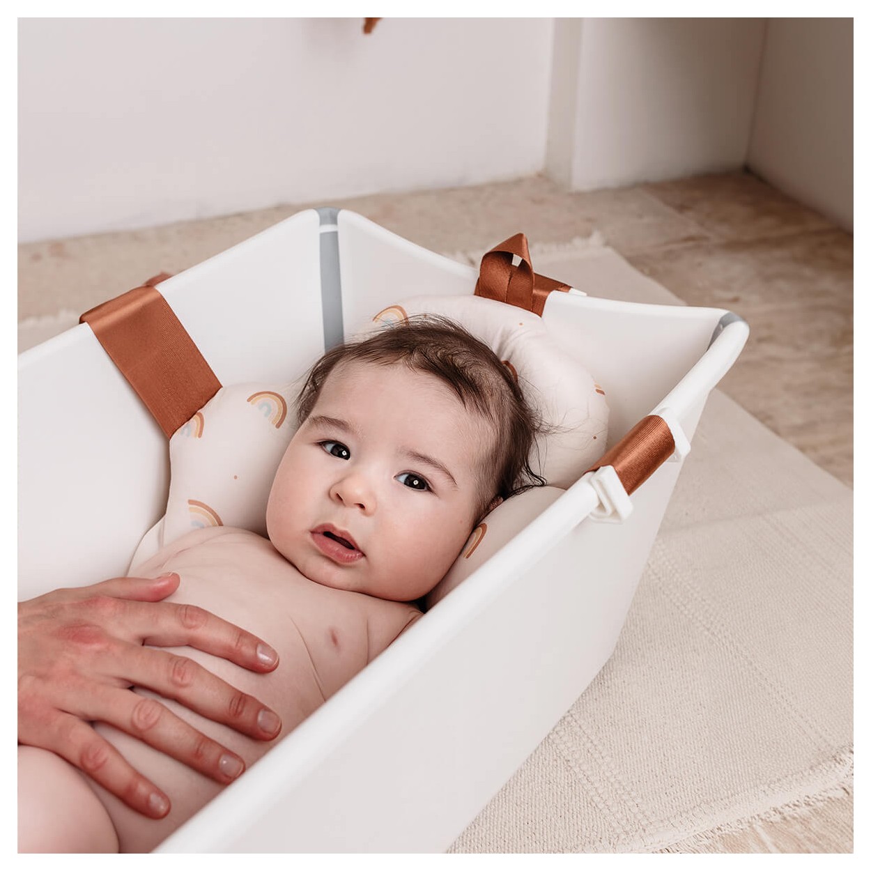 Coussin De Bain Bébé Pliable Antidérapant En Maille - Flottant Et Doux Pour Nouveau-Né - Rose