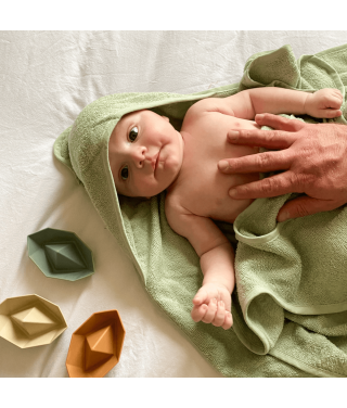 XXL Parent/Baby viscose bath cape apron - 100x100 cm - Green